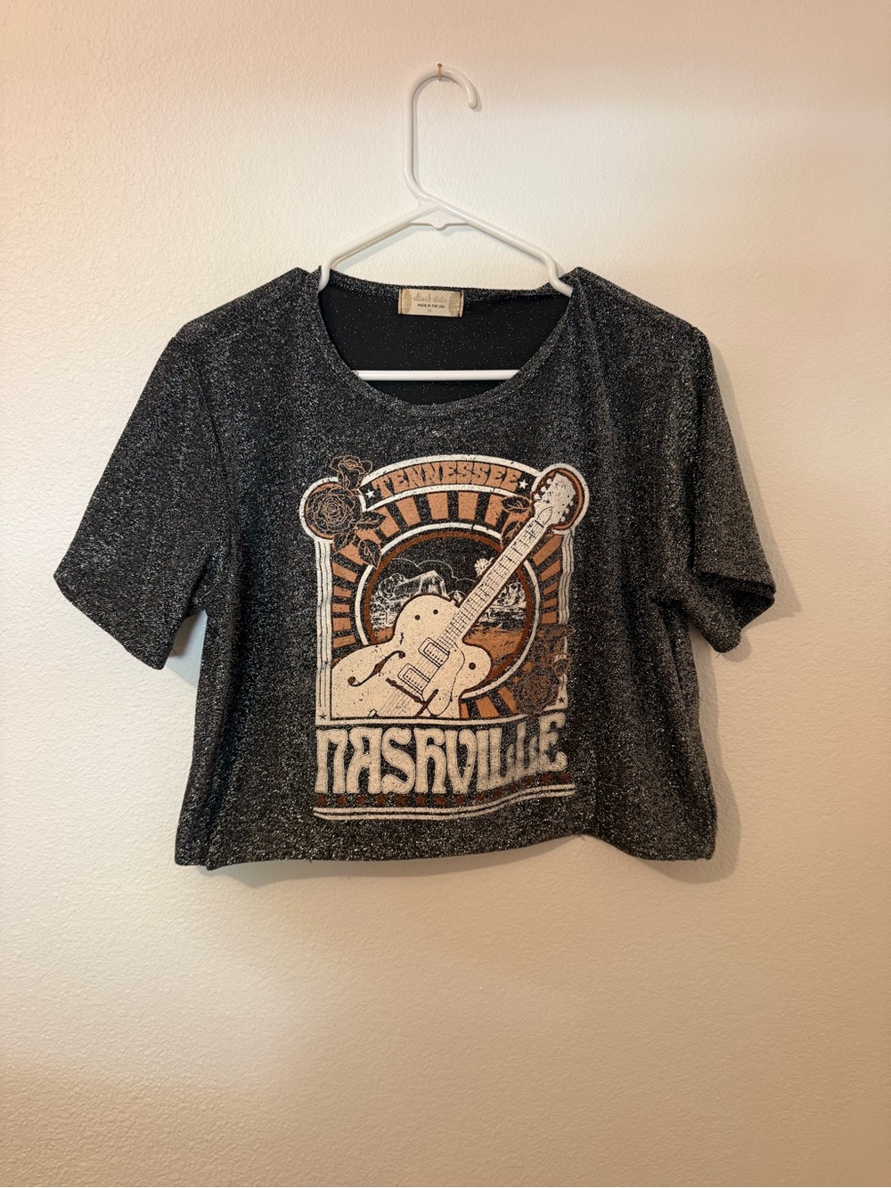 Altar'd State Black Nashville Graphic Crop Tee